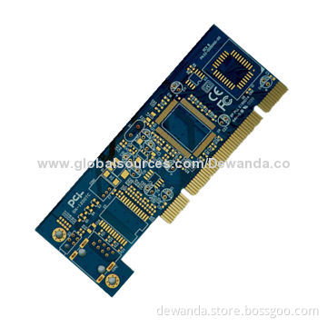 Double-sided PCBs with blue soder mask and gold finger for electronic products